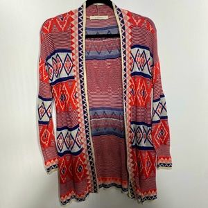 Aztec print cardigan small